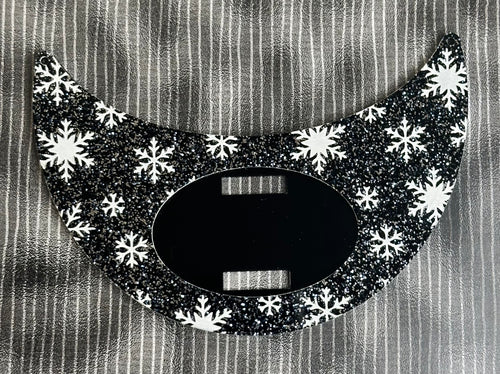 Large Black Glitter Snowflake Interchangeable Necklace Plate
