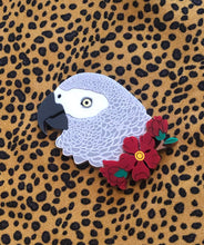 Load image into Gallery viewer, Megan the African Grey Brooch