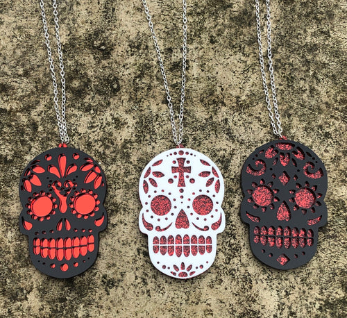 Day of the Dead Candy Skull Necklace