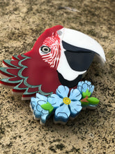 Load image into Gallery viewer, Peek a Boo Elmo Macaw Brooch