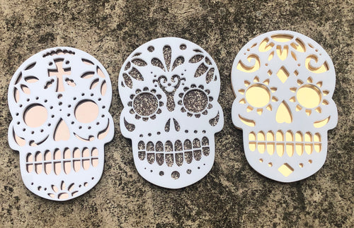 Day of the Dead Candy Skull Wall Plaques
