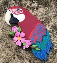 Load image into Gallery viewer, Elmo the Greenwing Macaw Brooch